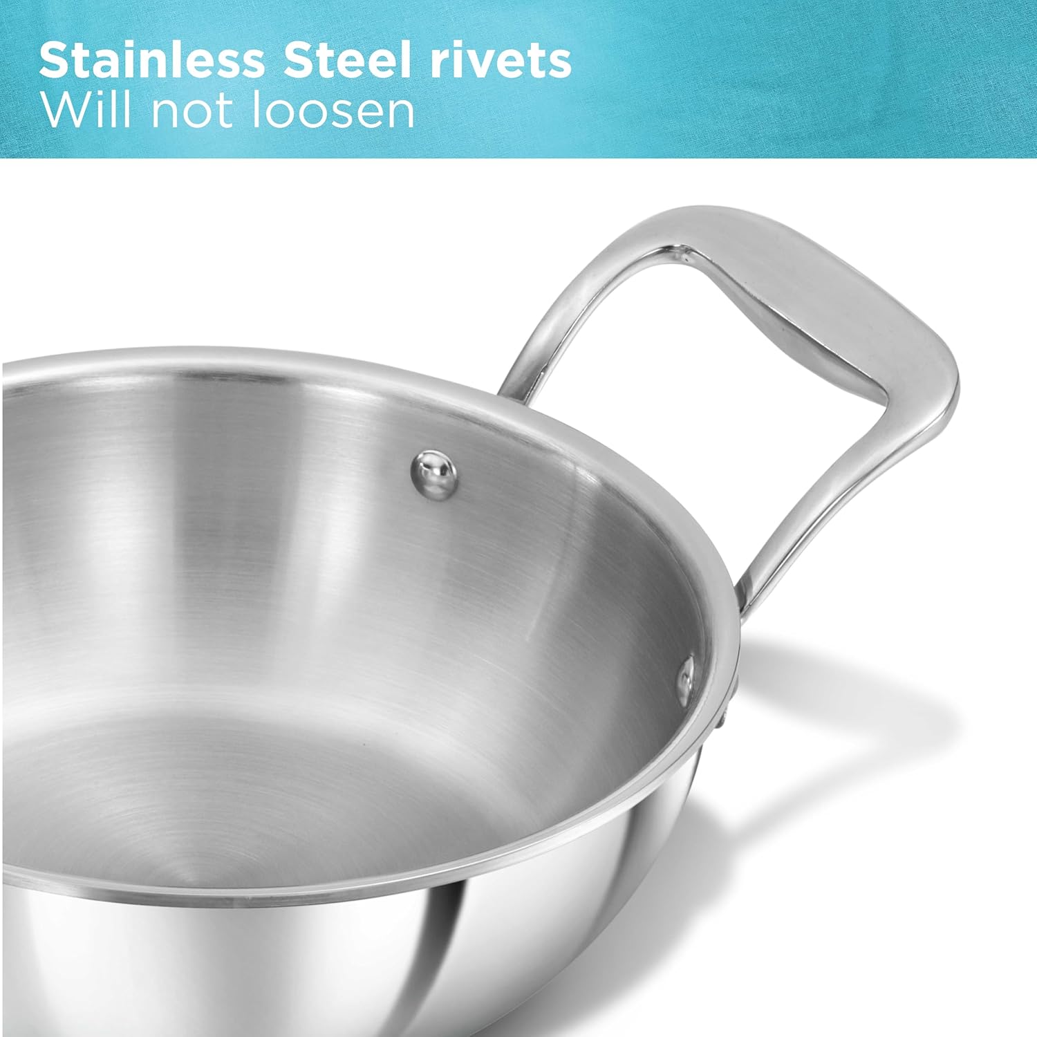 Hawkins Pro 1.5 Litre Deep-Fry Pan, Triply Stainless Steel Kadhai