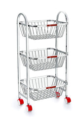 Priya Stainless Steel Fruits, Vegetable Kitchen 3 Layers Trolley (Medium)