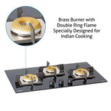 Glen 3 Burner Built-in Glass Hob 1073 SQ INBB FFD (Flame Failure Device)