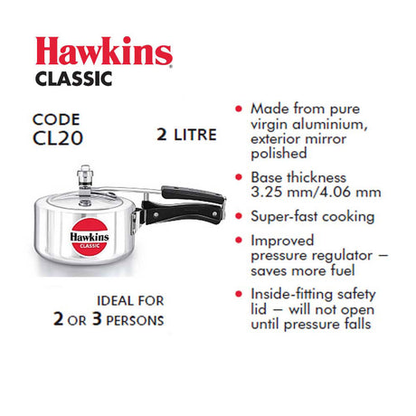 Hawkins Pressure Cookers 2 Litre: CL20