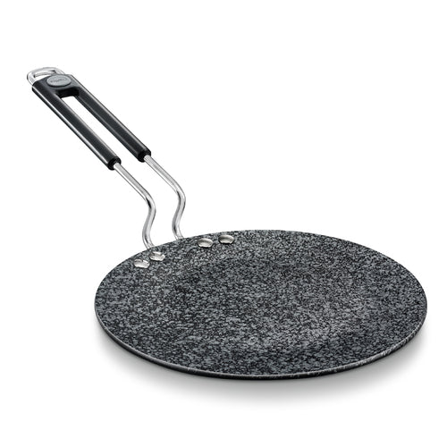 Prestige Durastone Hard Anodised 6 Layer Non-Stick Concave Tawa, 24.5 cm (Black) 37571