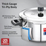 Prestige Tri-Ply Svachh Outer Lid Pressure Cooker Combi Pack 20733