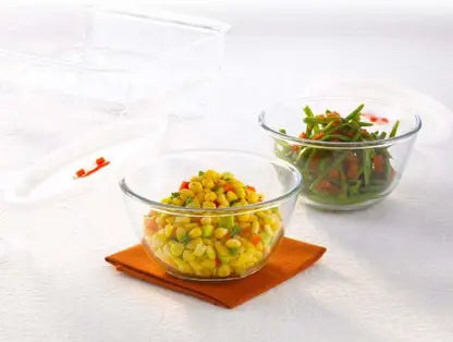 Mixing Bowl White Lid, Set of 2 Oven, Micro, Fridge Safe  350 ML &  350 ML