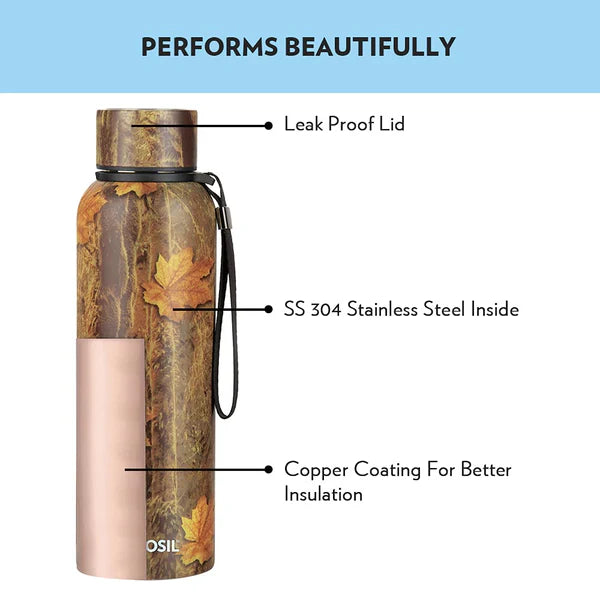 Trek Maple 700ML Stainless Steel Water Bottle (BT700MPL7116) – 20 Hours Hot, 24 Hours Cold, Wide Mouth, Durable Finish