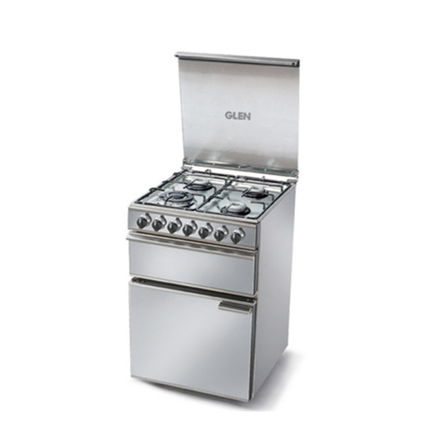 Glen Cooking Range 2012 PLTRAI Stainless Steel Gas Grill, Gas Oven 1 Triple Ring, 3 Alloy Burners Auto Ignition