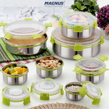 KLIP LOCK Stainless Steel Airtight Leakproof Storage Container – 100ML – Ideal for Kitchen, Lunch Box, Office, and School