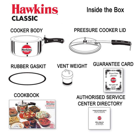 Hawkins 1.5 Litre Aluminum Classic Pressure Cooker : CL15