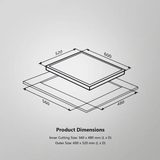 KAFF MFBX 603 Built-in Hob Full Brass 3 Burners Flame Failure Device Square Drip Tray