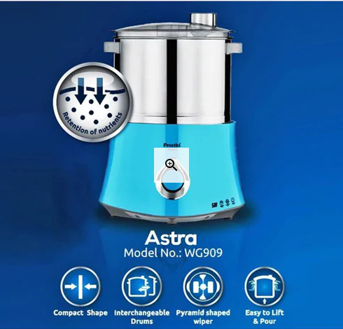 Buy PREETHI ASTRA WG-909 2-LITRE WET GRINDER (BLUE) at the lowest price in India at Apnidukaan.com