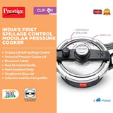 Prestige Clip-on Svachh Hard Anodised Spillage Control Pressure Cooker, 5 L (Black) 20242