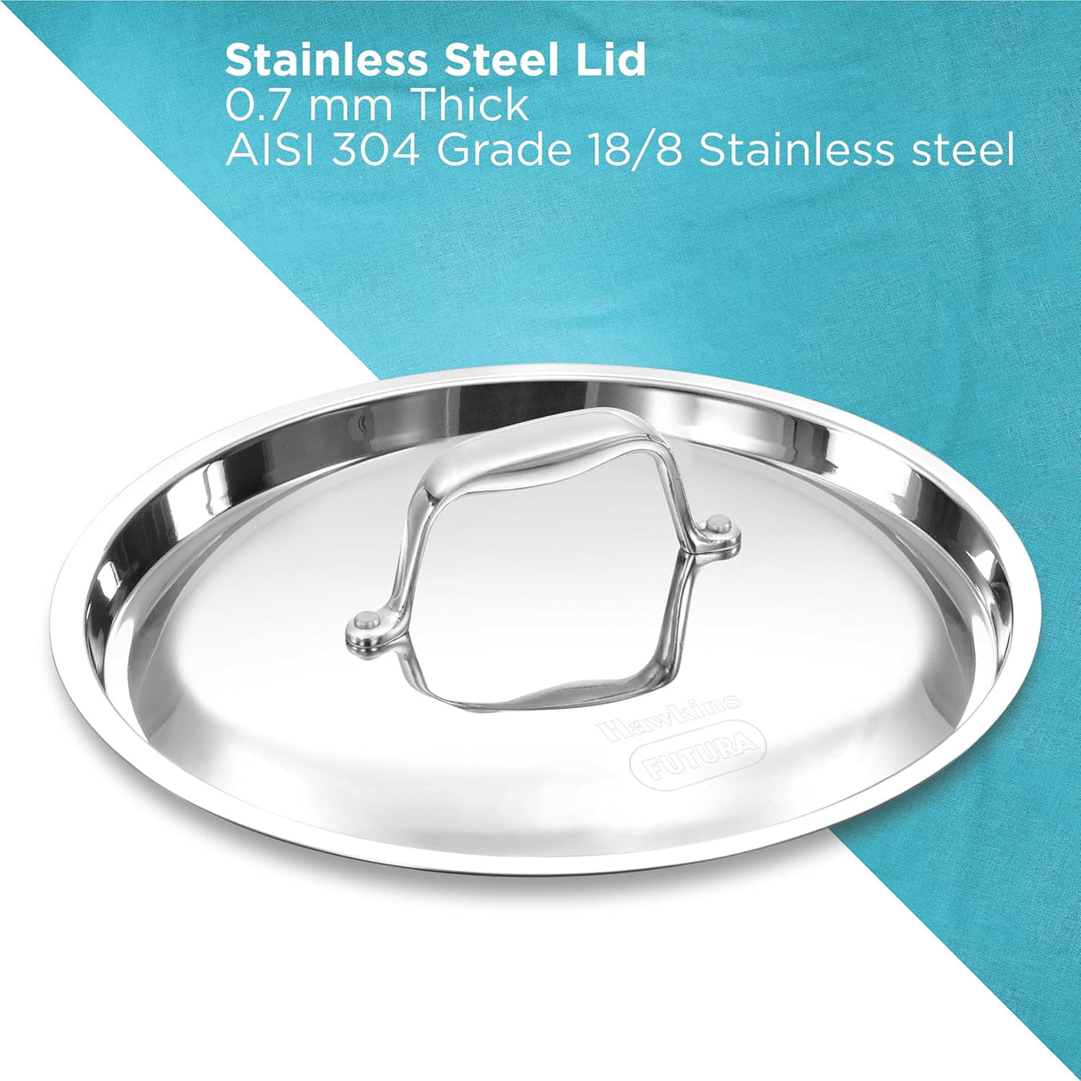 Hawkins Pro 1.5 Litre Deep-Fry Pan, Triply Stainless Steel Kadhai with Steel Handles and Steel Lid, Small Kadhai, Silver (PSK15S)