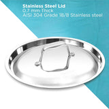 Hawkins Pro 1.5 Litre Deep-Fry Pan, Triply Stainless Steel Kadhai with Steel Handles and Steel Lid, Small Kadhai, Silver (PSK15S)