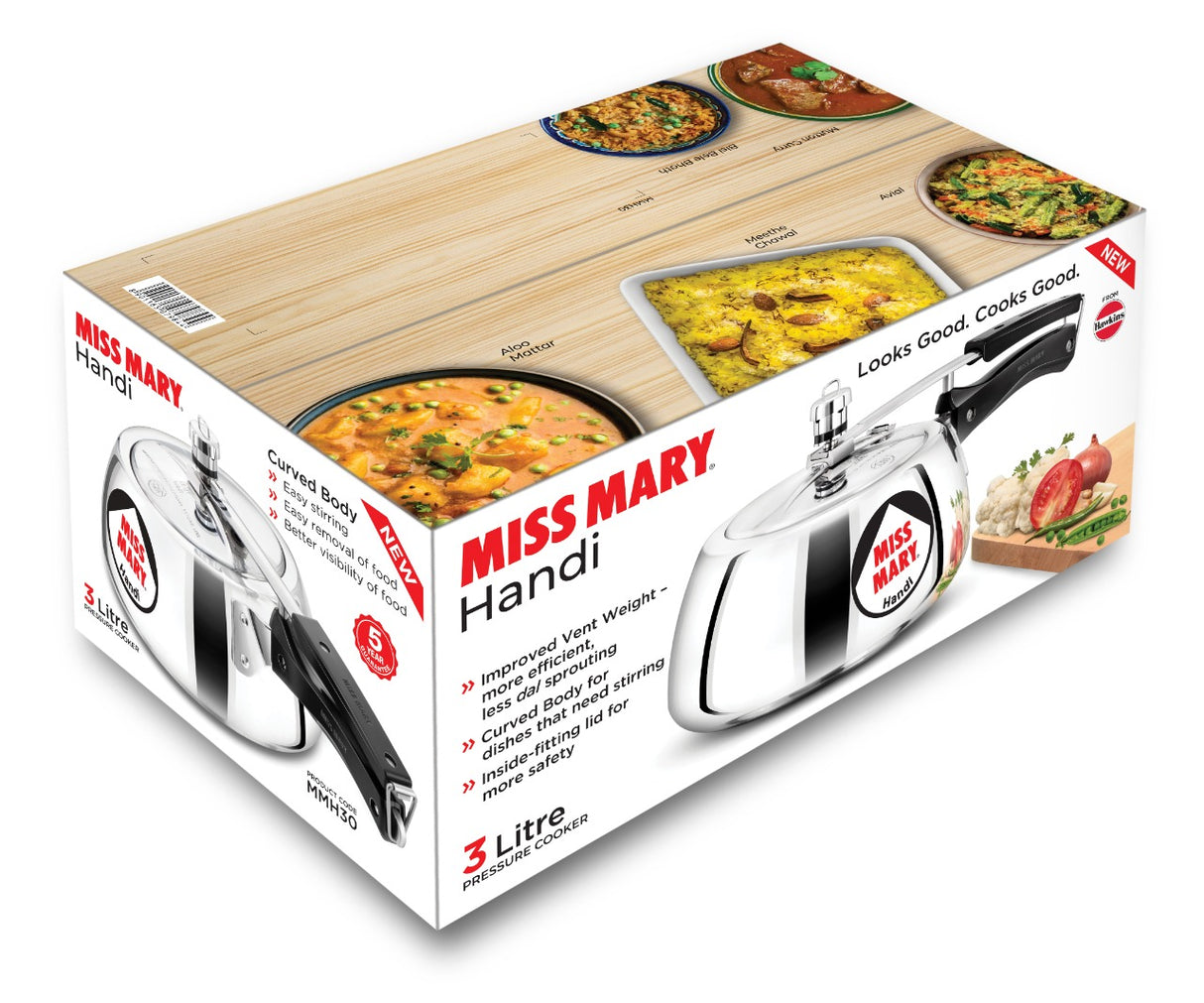 Hawkins Miss Mary Handi Pressure Cooker 3 Litre (MMH30)