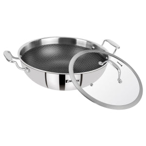 Bergner SS Hi-Tech Tri-Ply Wok With Lid 28 cm (BG-31153-MM)