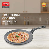 Prestige Cast Iron Scratch Resistant Concave Tawa, 25cm (Black) 30556