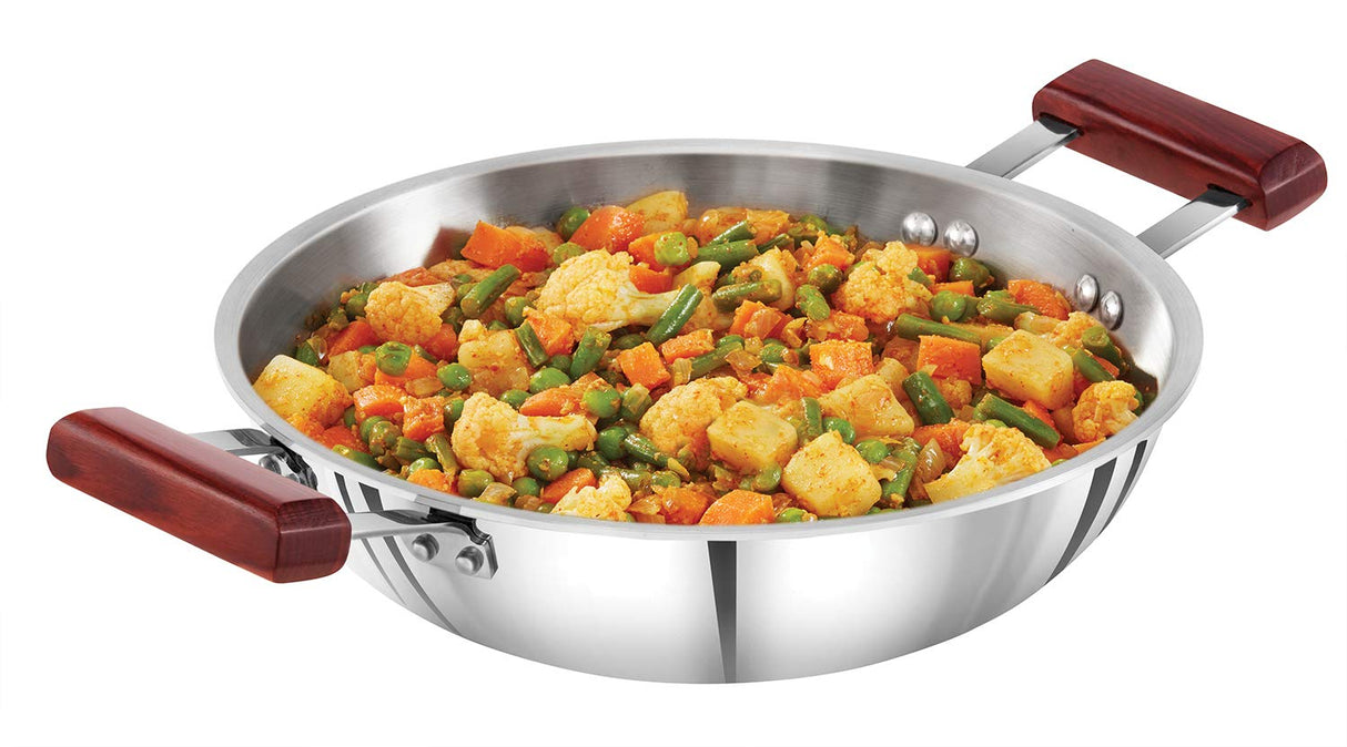 Hawkins Tri-Ply Stainless Steel Deep Fry Pan 2.5 Litre Without Lid