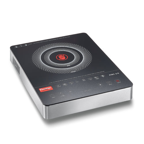 PIRC 2.0 2000 Watts Infrared Dual Heating Zone Cooktop | High Voltage Surge Protection | Dual Heat Mode | Radiant Heating Technology | Feather Touch Buttons | Stainless Steel | Portable