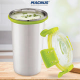 Stainless Steel Glossy Klip Lock Tumbler with Lid and Straw - 350ml | Leak-Proof & Airtight Tumbler - Ideal for Travel, Office, Kids | Perfect for Juice, Buttermilk