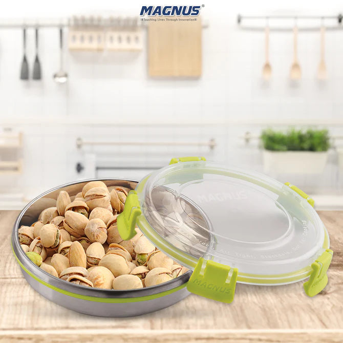 Klip Lock Stainless Steel Airtight Leakproof Storage Container 400ML – Chocolate Container, Ideal Lunch Box for Office Men, Women & Kids, Premium Kitchen Accessories