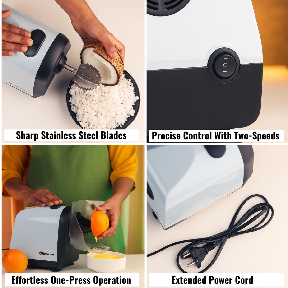 Coconut Scraper & Citrus Press 2-in-1