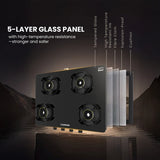 Regal Pro Max 4 Burner Gas Stove Toughened Glass Cooktop Manual Ignition