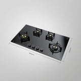 ASF 94V 90cm 4 Burner Built-in Hob with Full FFD, Brass Burners & Cast Iron Pan Support