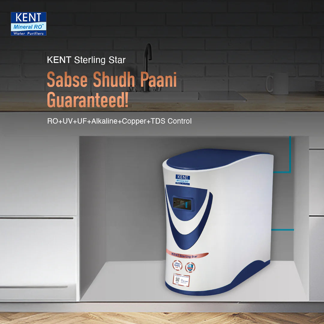 Sterling Star Under the Counter RO Water Purifier – RO+UV+UF+TDS Control+Alkaline+Copper, Digital Purity Display, 6L