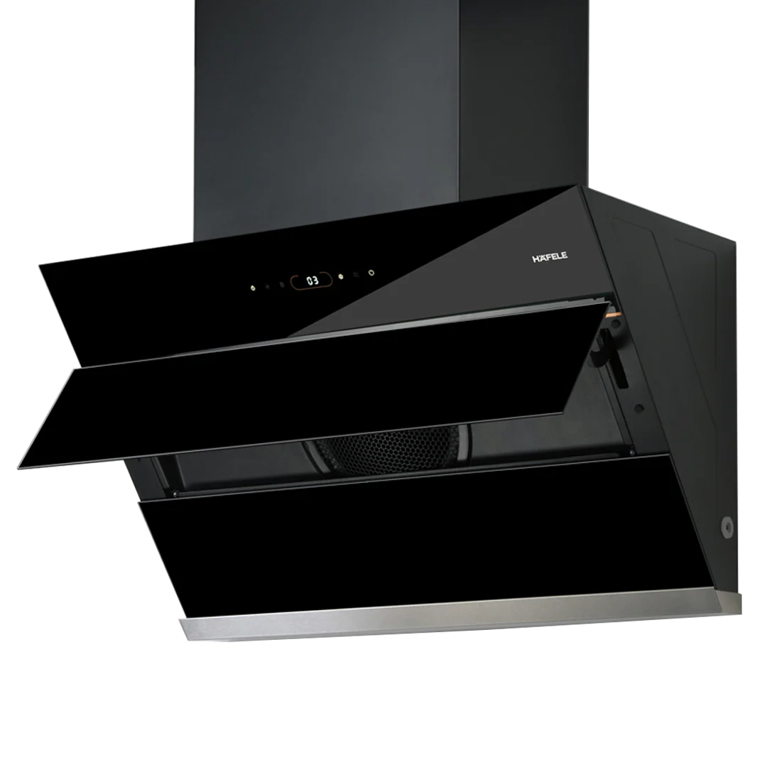 Aella 90cm Wall Mounted Chimney with Auto Open Panel, Gesture Control & Steam Clean – 538.81.683