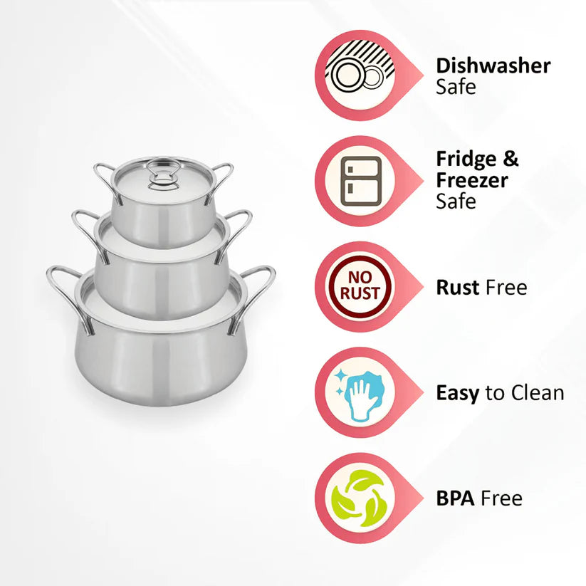 IB Apple Handi With Steel Lid 2 Pcs (1.1L + 1.5L)