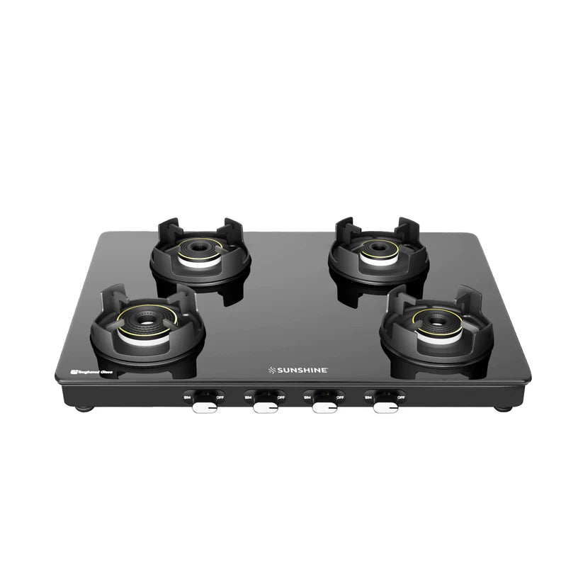 Regal Pro Max 4 Burner Gas Stove Toughened Glass Cooktop Manual Ignition