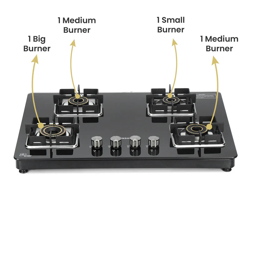 Shine Four Burner Gas Stove/Hob Top Auto Ignition