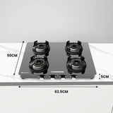 Regal Pro 4 Burner Gas Stove Toughened Glass Cooktop Manual Ignition