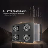 Regal Pro 4 Burner Gas Stove Toughened Glass Cooktop Manual Ignition