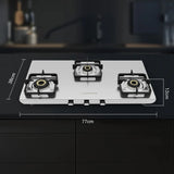 Curvv Matte Stainless Steel Cooktop Manual Ignition 3 Burner