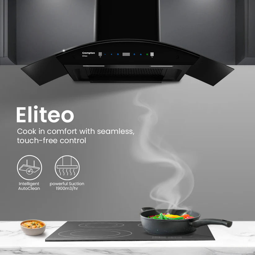 CHD-ELC90FLE-IND 90cm Eliteo Curved Series Filterless Wall Mounted Chimney