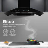CHD-ELC90FLE-IND 90cm Eliteo Curved Series Filterless Wall Mounted Chimney
