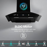 CHD-ELC60FLE-IND 60cm Eliteo Curved Series Filterless Wall Mounted Chimney