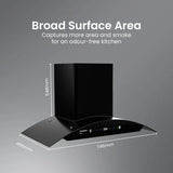 CHD-ELC75FLE-IND 75cm Eliteo Curved Series Filterless Wall Mounted Chimney