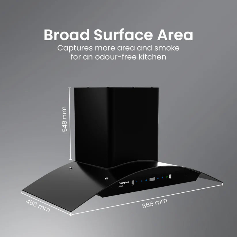 CHD-ELC90FLE-IND 90cm Eliteo Curved Series Filterless Wall Mounted Chimney
