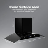 CHD-ELC90FLE-IND 90cm Eliteo Curved Series Filterless Wall Mounted Chimney