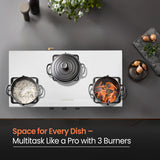 Curvv Matte Stainless Steel Cooktop Manual Ignition 3 Burner