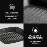 Tramontina Titanex 27 cm Pre-Seasoned Cast Iron Grill Pan