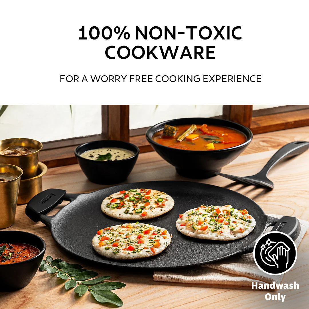 Tramontina Titanex 28 cm Pre-Seasoned Cast Iron Dosa Tawa