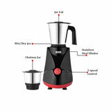 BOSS Comfort Plus 500W Mixer Grinder with Powerful Motor, 3 SS Jars
