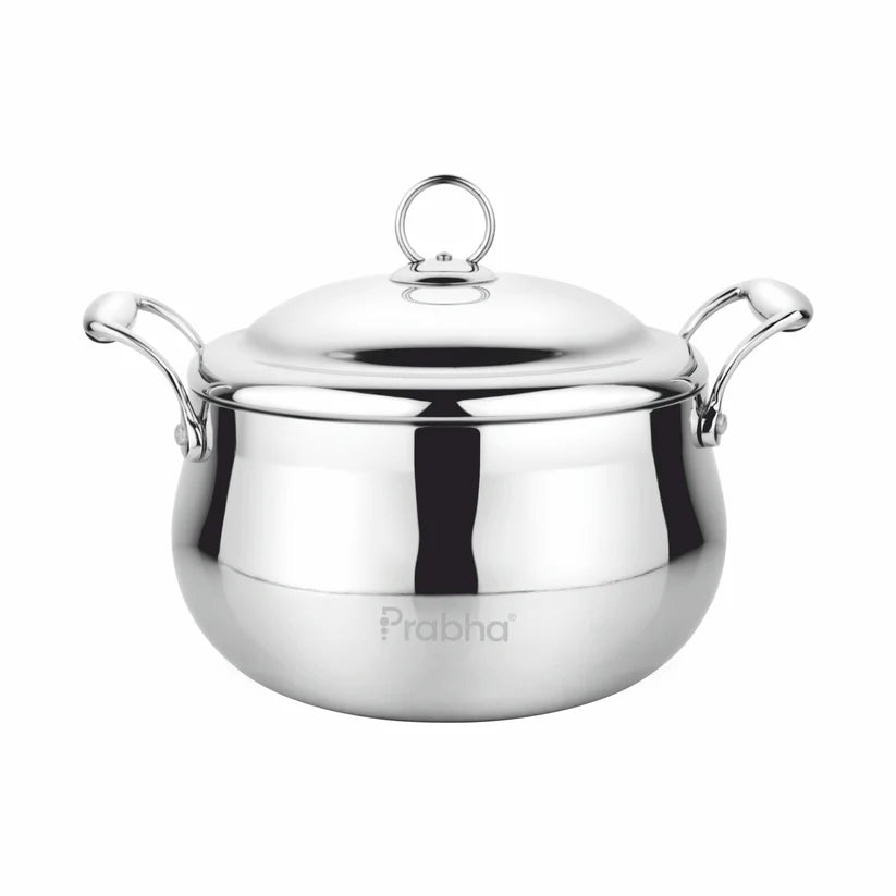 Prima Triply Belly Casserole With Lid – 4.8L, 22cm