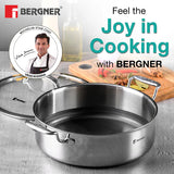 Hitech Tri-Ply Stainless Steel Non-Stick Cook & Serve 28 cm Pan (5.7 L) Cooking Pot with Glass Lid, PFOA-free, ILag Coating - Induction Bottom 28 cm / 5.7 L BG-31166-MM