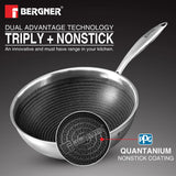 Hitech Tri-Ply Stainless Steel Non-Stick Wok Lid, PFOA-free, ILag Coating - Induction Bottom - BG-31145-MM