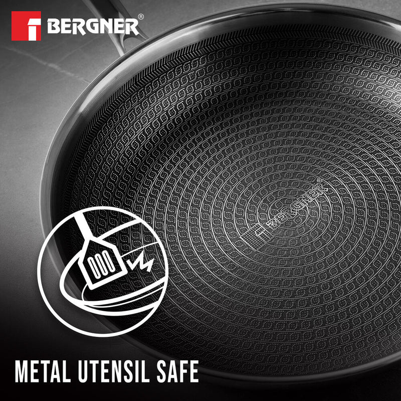 Hitech Tri-Ply Stainless Steel Non-Stick Wok Lid, PFOA-free, ILag Coating - Induction Bottom - BG-31145-MM