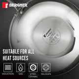 Hitech Tri-Ply Stainless Steel Non-Stick Wok Lid, PFOA-free, ILag Coating - Induction Bottom - BG-31145-MM