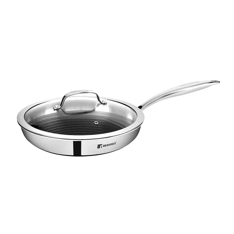 Hitech Tri-Ply Stainless Steel Non-Stick Prism Frypan, 24cm - Induction Bottom - BG-31146-MM